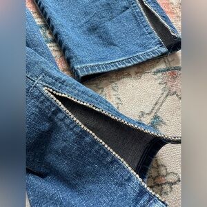 Talbots Slim Ankle Jeans with Ankle Slits and Rhinestone Detail Size 12